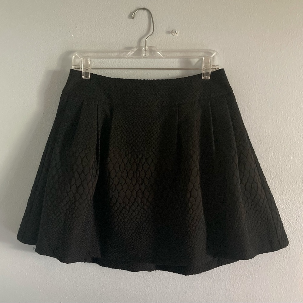 Jennifer Lopez Black Textured Schoolgirl Skirt